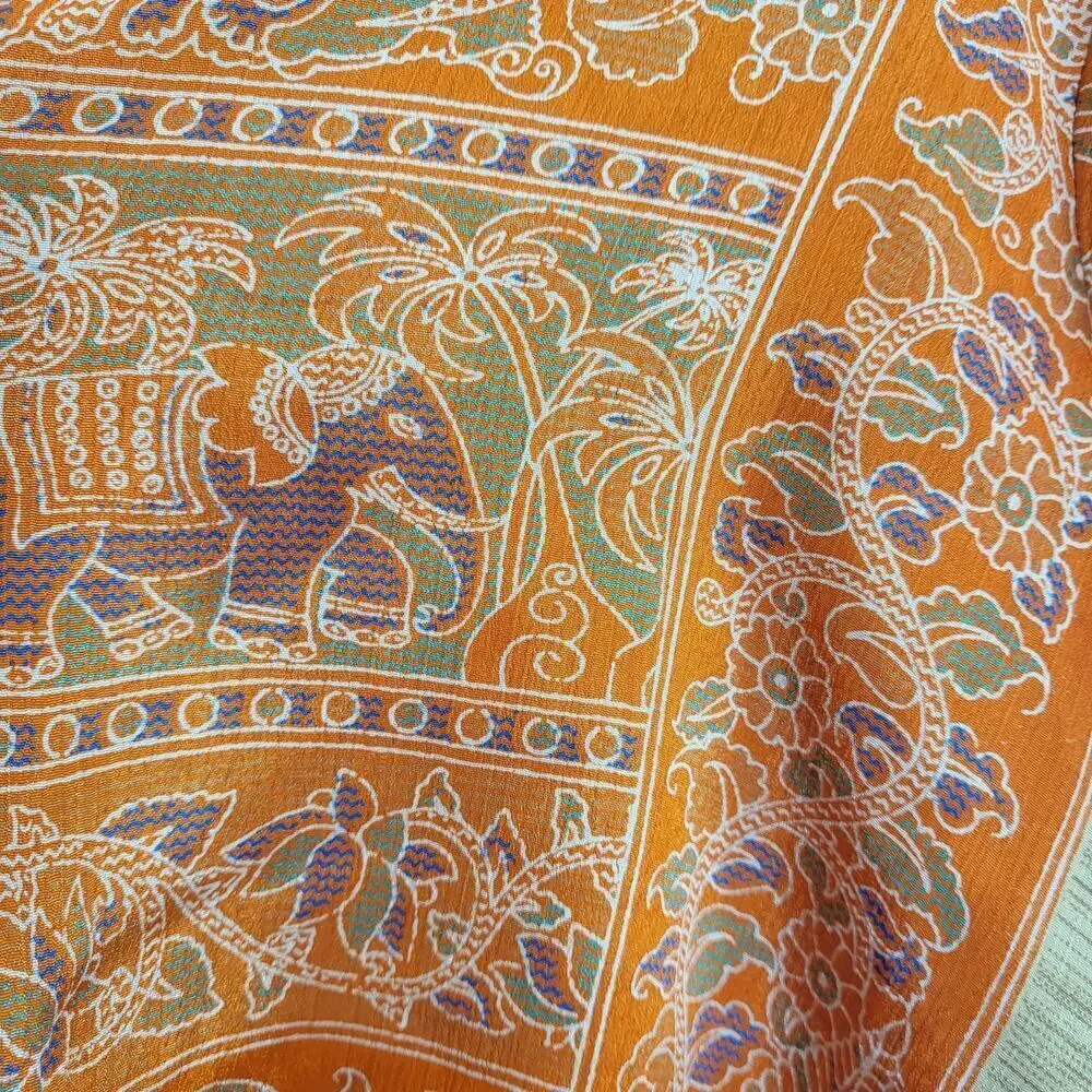 BAIZAAR 100% Silk Wrap Top with Bell Sleeves - Picture 5 of 8